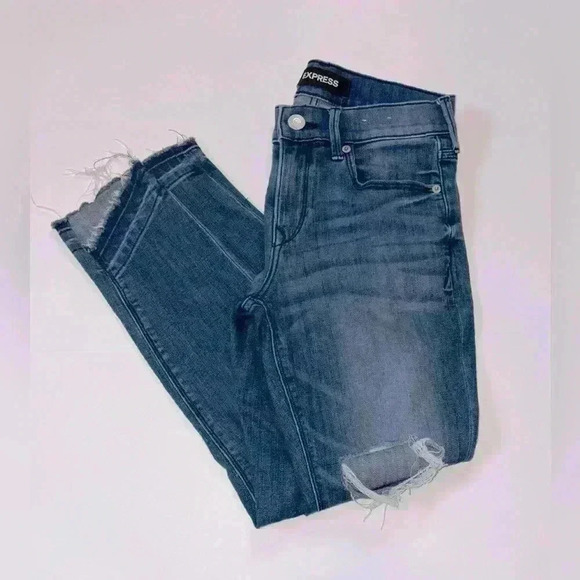Express Denim - Express Women’s Stretch Cropped Legging Mid-Rise Skinny Jeans Size 0